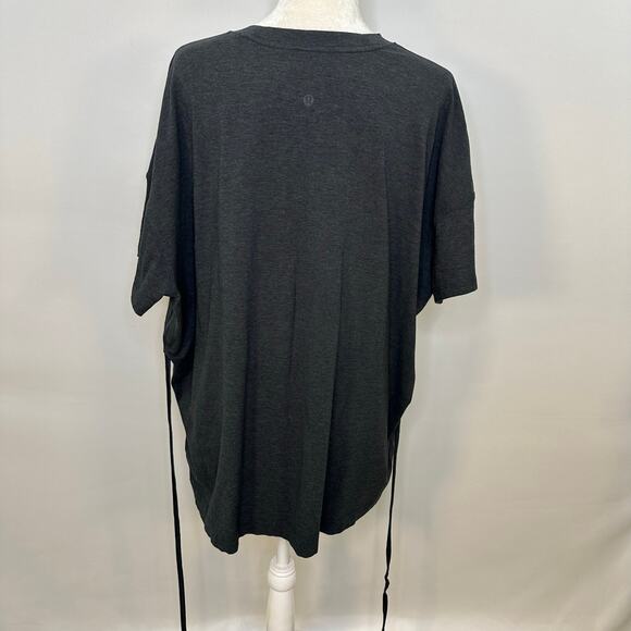 Lululemon Oversized Charcoal Gray Tee with Side Ties - Picture 6 of 8